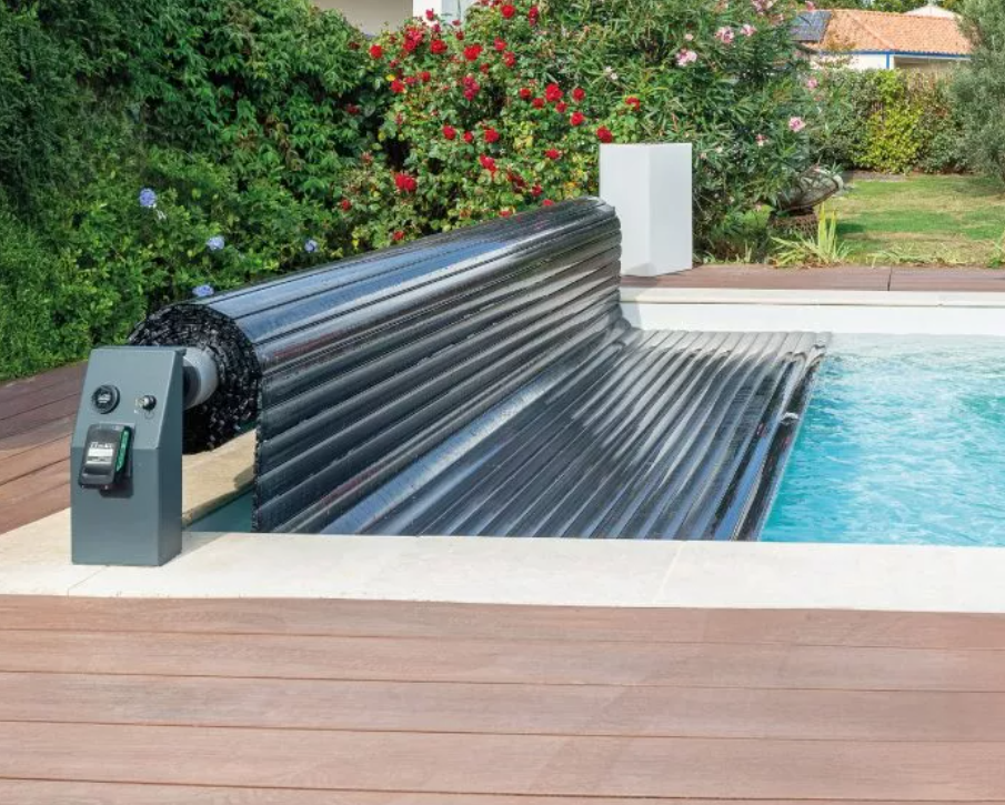 volet piscine hors sol aquamaster option power roll label piscines