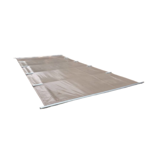Couverture à barres Excel, dimensions 5 × 2,70 m, pour piscine 4,50 × 2,20 m, coloris havane.